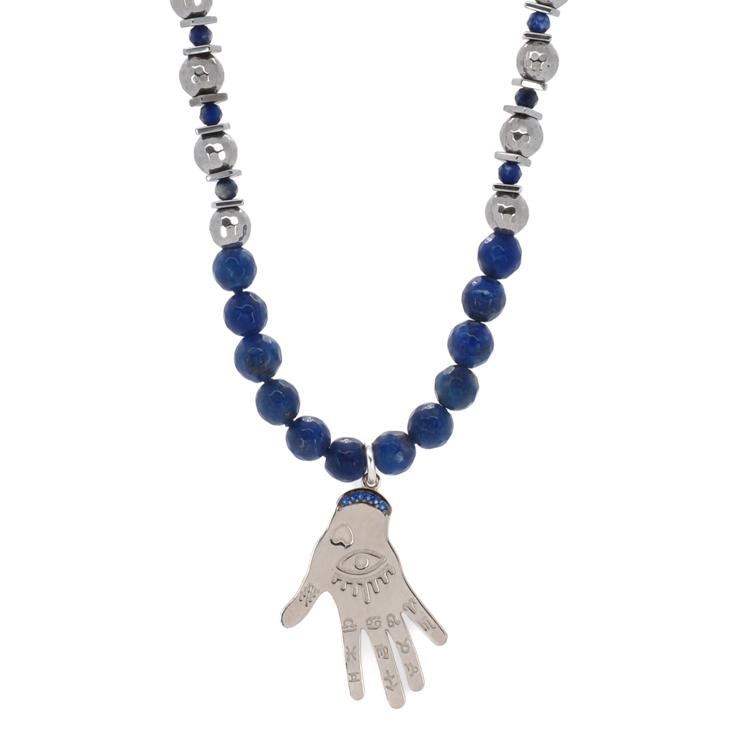 Spiritual Hamsa Lapis Lazuli Necklace - A powerful symbol of protection and positivity.