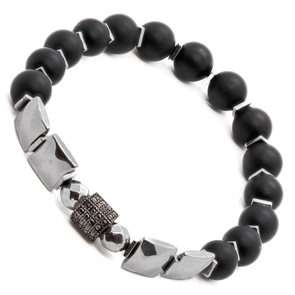 Discover the protective and empowering energy of the Spiritual Onyx Stone Style Bracelet, crafted with beautiful black onyx stone beads and silver hematite spacers.