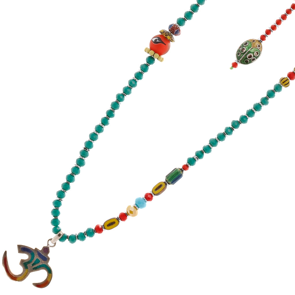 Unique blend of colors and symbols in the Summer Vibes Yogi Necklace for a spiritual touch.