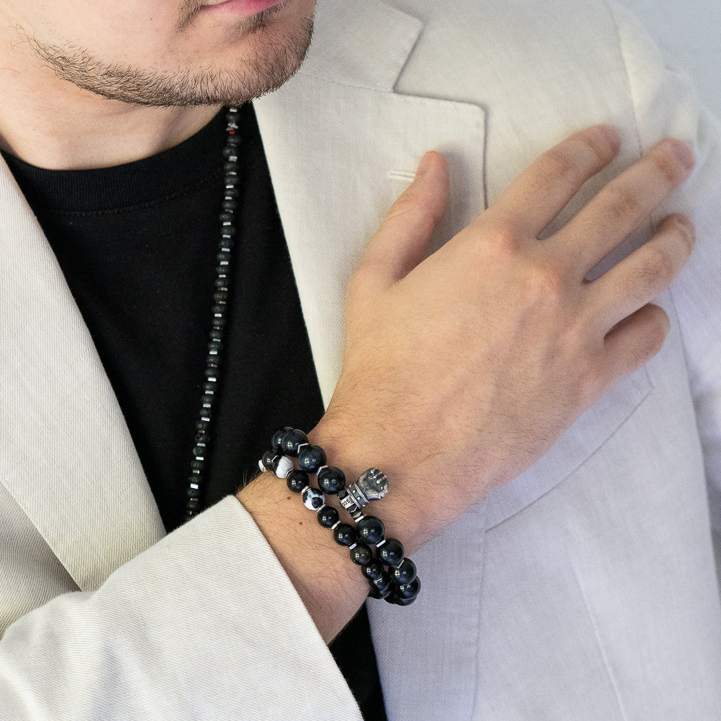 Model with Captivating Tiger's Eye Bracelet.