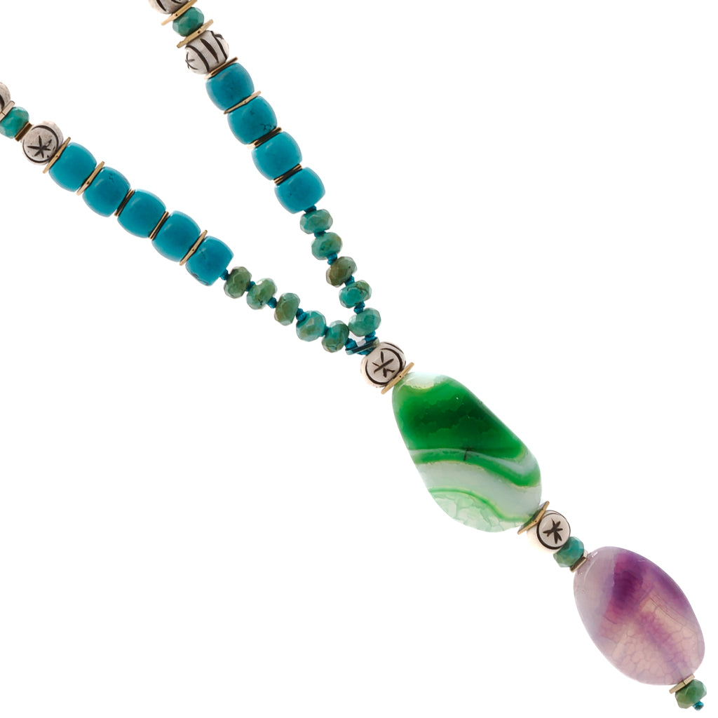 Purification and Friendship - The Turquoise Beaded Necklace Symbolizes Positive Energy and Meaningful Connections.