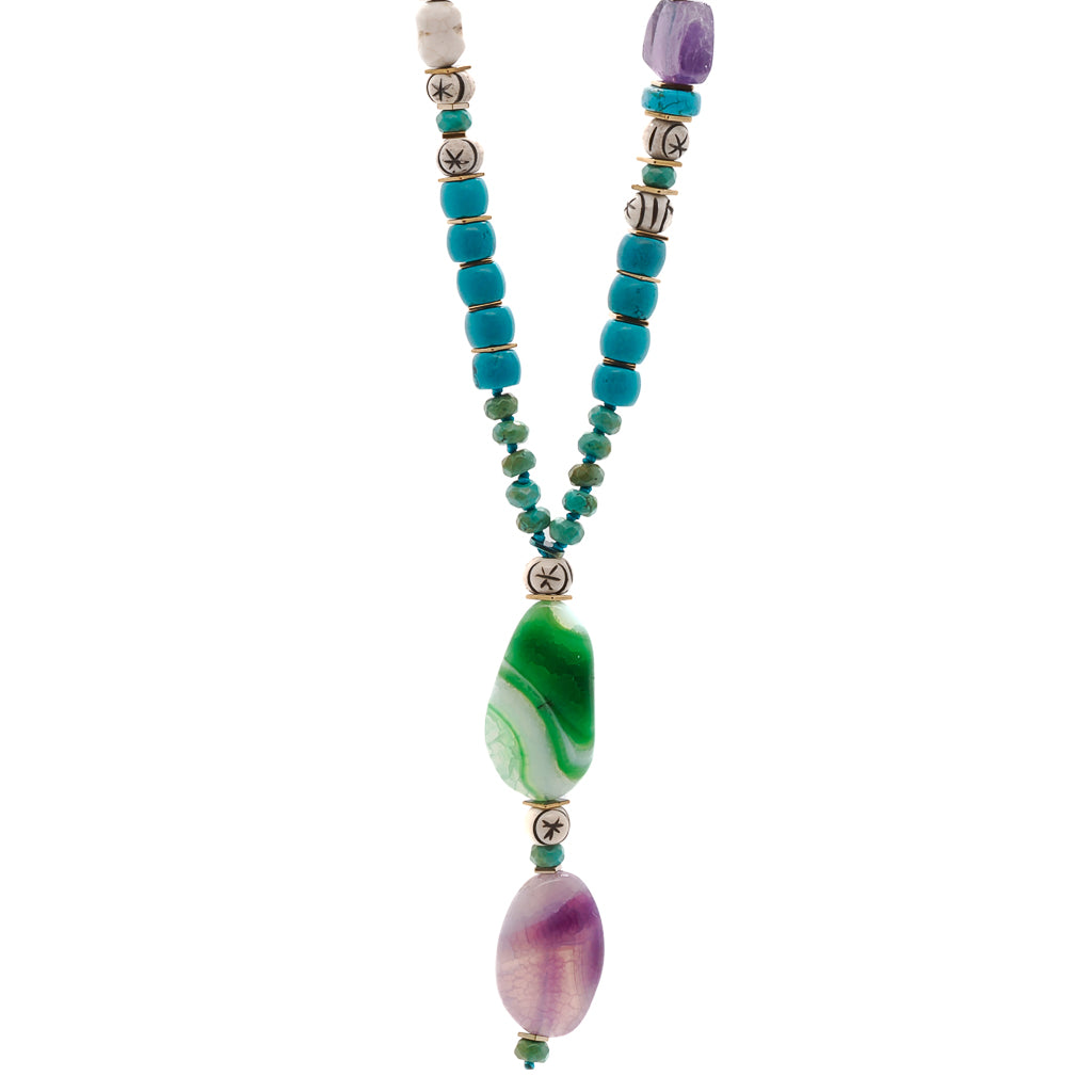 Natural Beauty - Showcases the Vibrant Colors of the Turquoise Beaded Necklace.