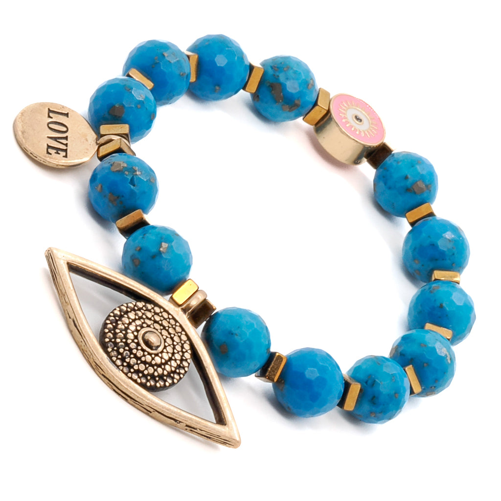Discover the calming properties of the Turquoise Love Bracelet, handcrafted with attention to detail and meaningful symbols.