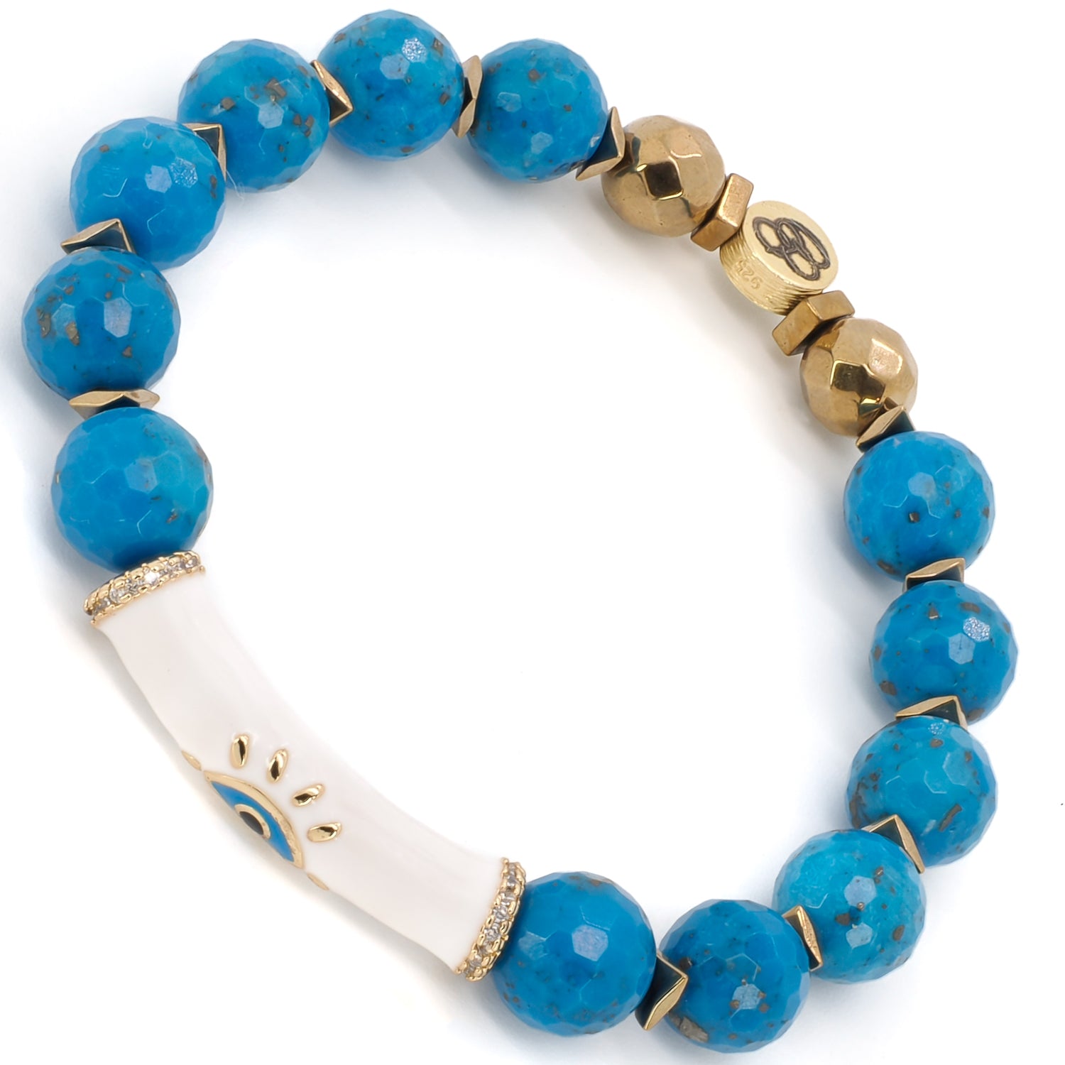 Adorn your wrist with the Turquoise Inner Calm Bracelet and experience the harmonizing energy of turquoise and gold-plated accents.