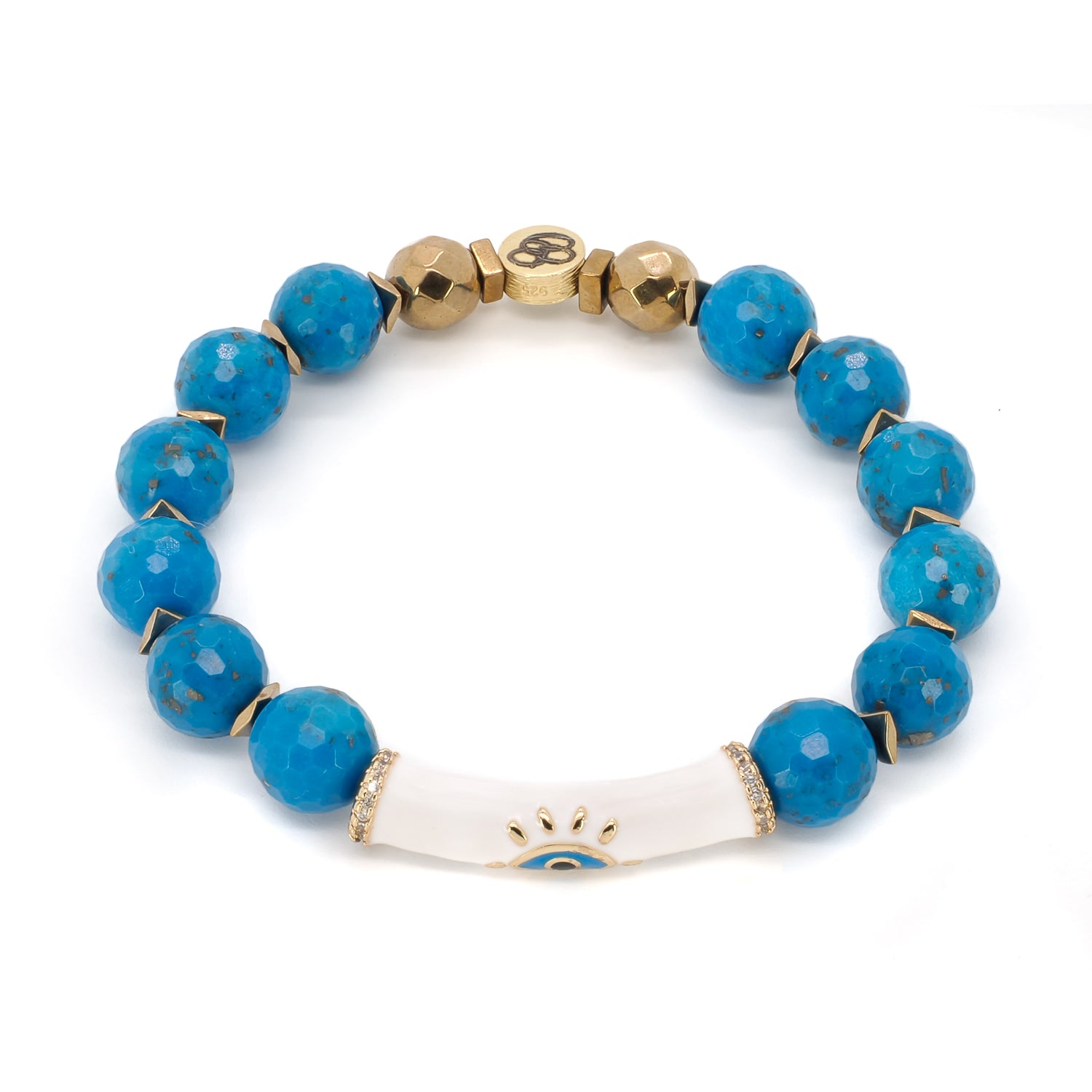 Discover the beauty and tranquility of the Turquoise Inner Calm Bracelet, featuring stunning turquoise stone beads and gold-plated accents.