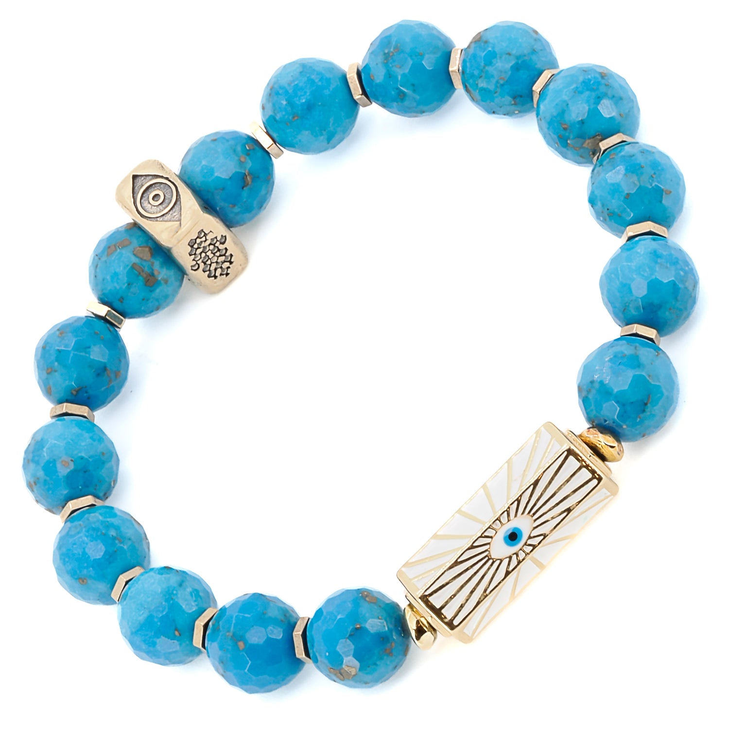 The Turquoise Luck and Protection Bracelet is a stunning accessory that combines elegance and spiritual meaning.