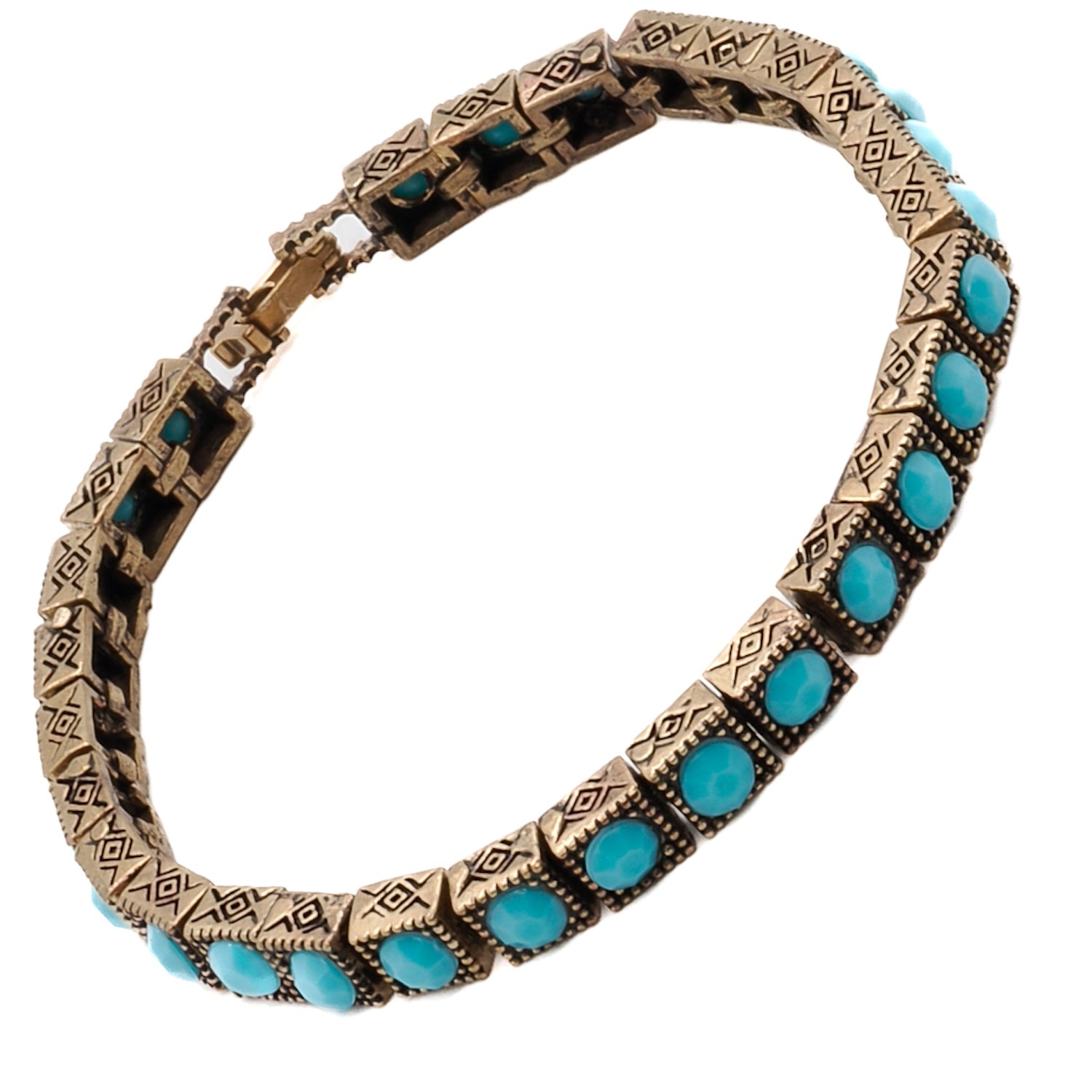 Turquoise Square Tennis Bracelet