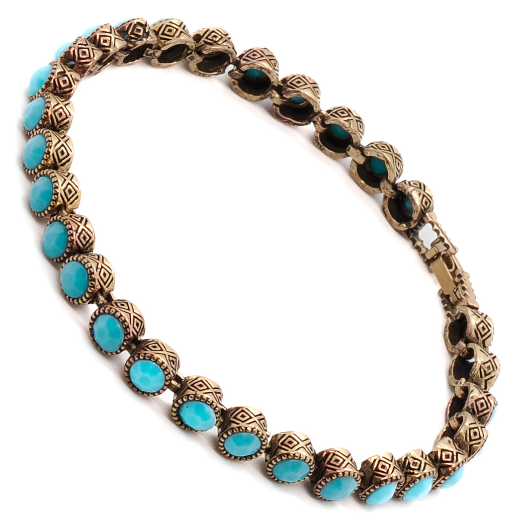The Turquoise Tennis Bracelet, a symbol of purification and inner calm.