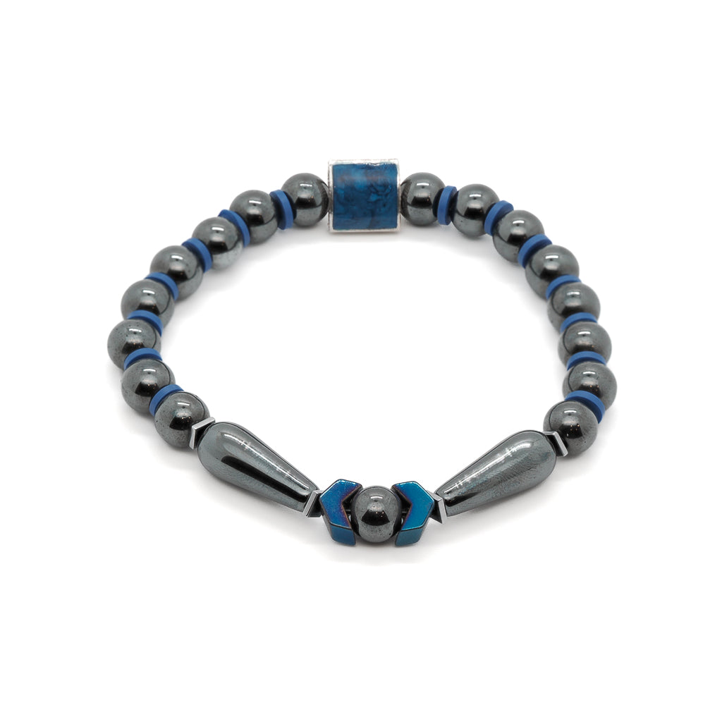 Unique Hematite Men&#39;s Bracelet - A Striking Accessory.