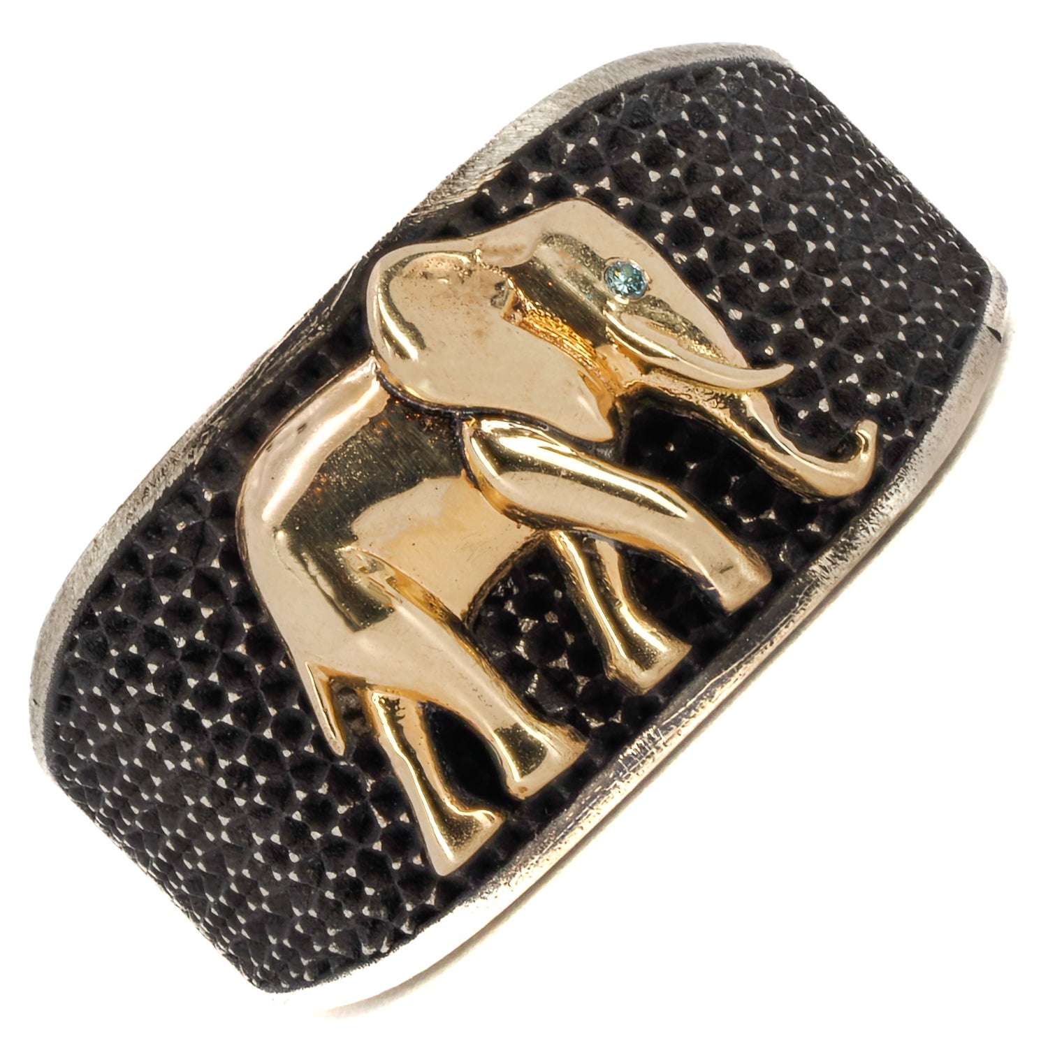 Symbol of Strength and Wisdom - Elephant Ring in Two Precious Metals.