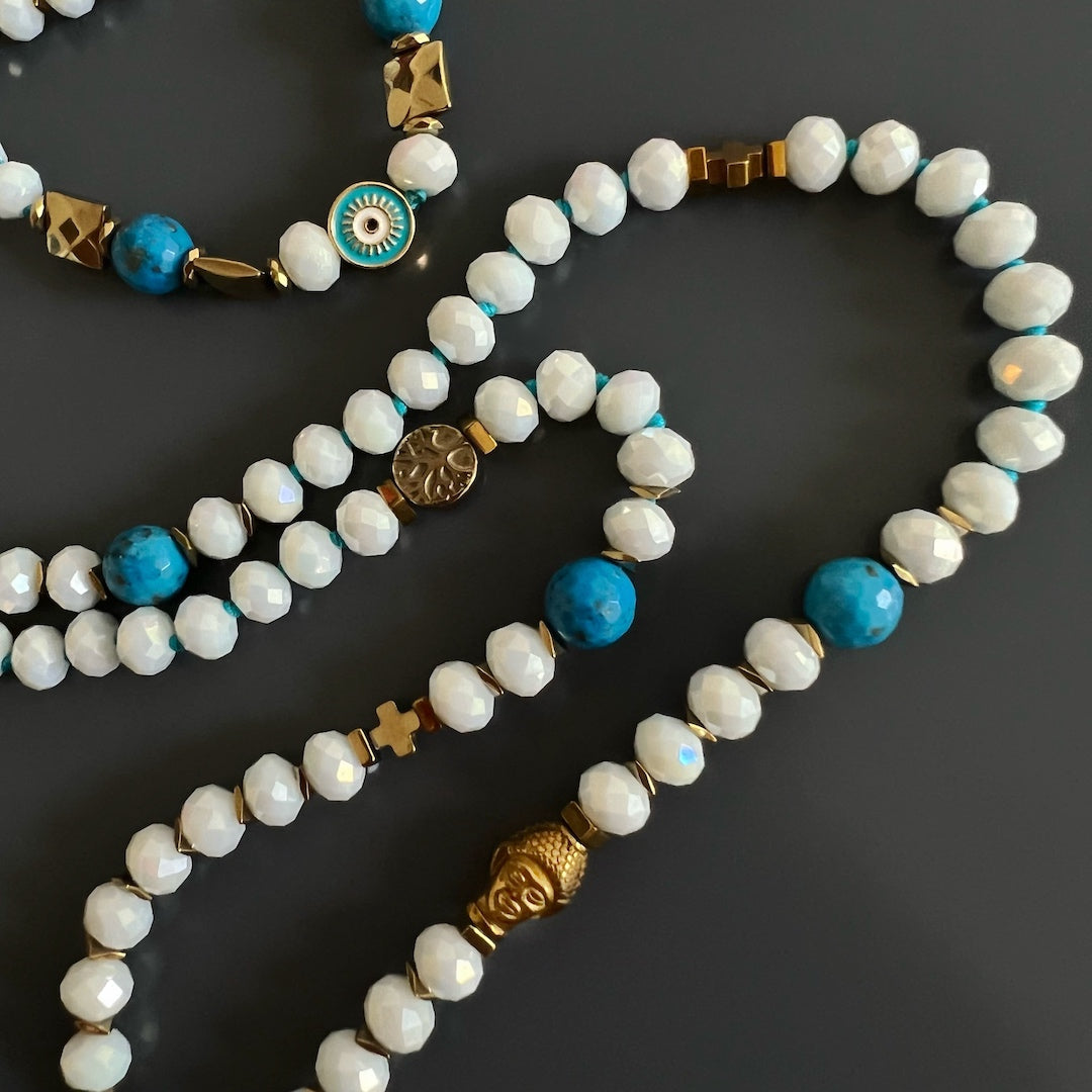 Handmade Evil Eye Pendant Necklace for spiritual energy.