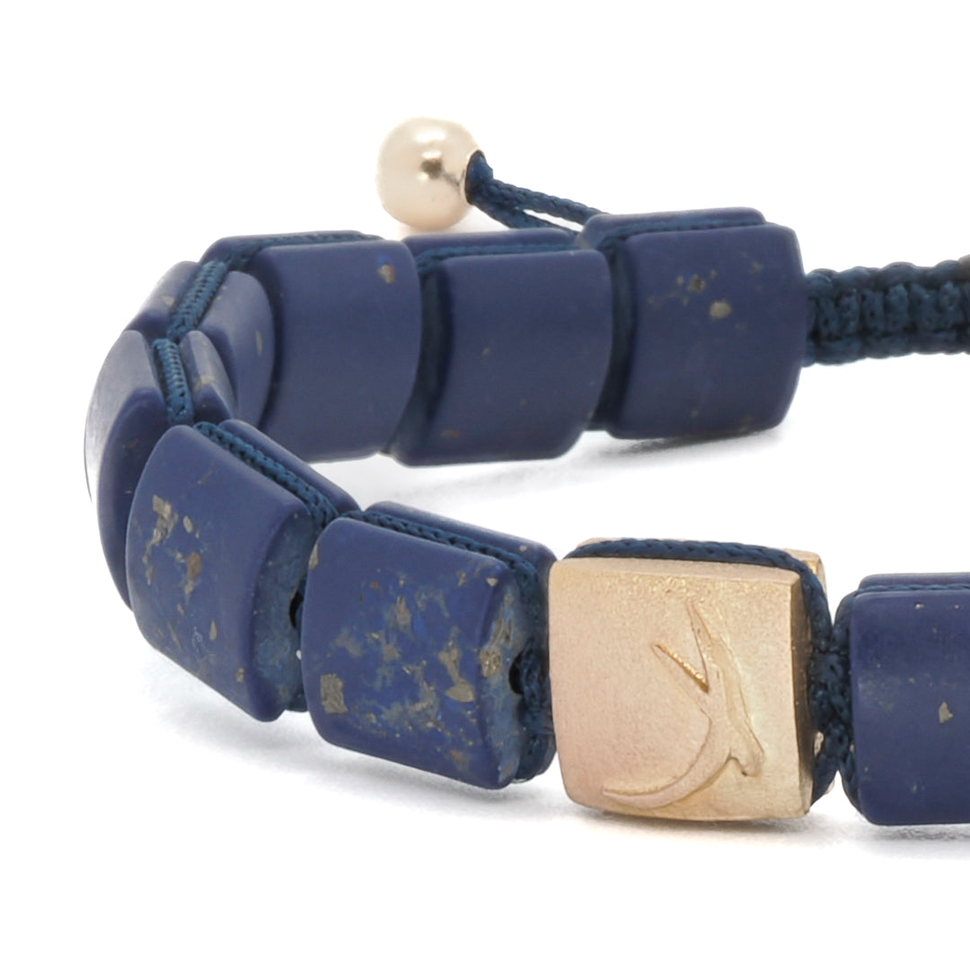Handcrafted Meaningful Jewelry - Woven Lapis Lazuli Evil Eye Bracelet, a special gift for yourself.