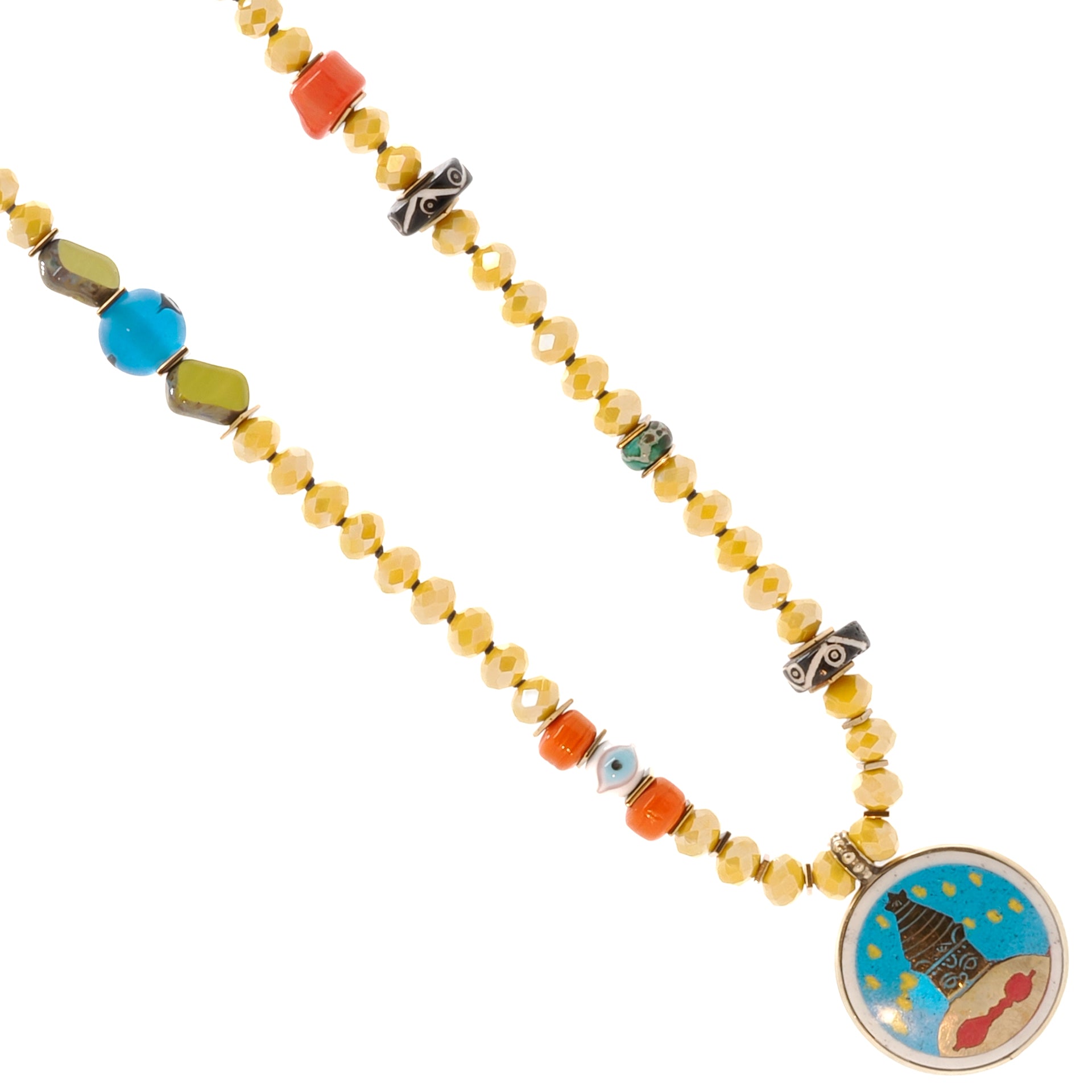 The Yoga Serenity Necklace radiates positive energy and represents the beauty of spiritual connection.