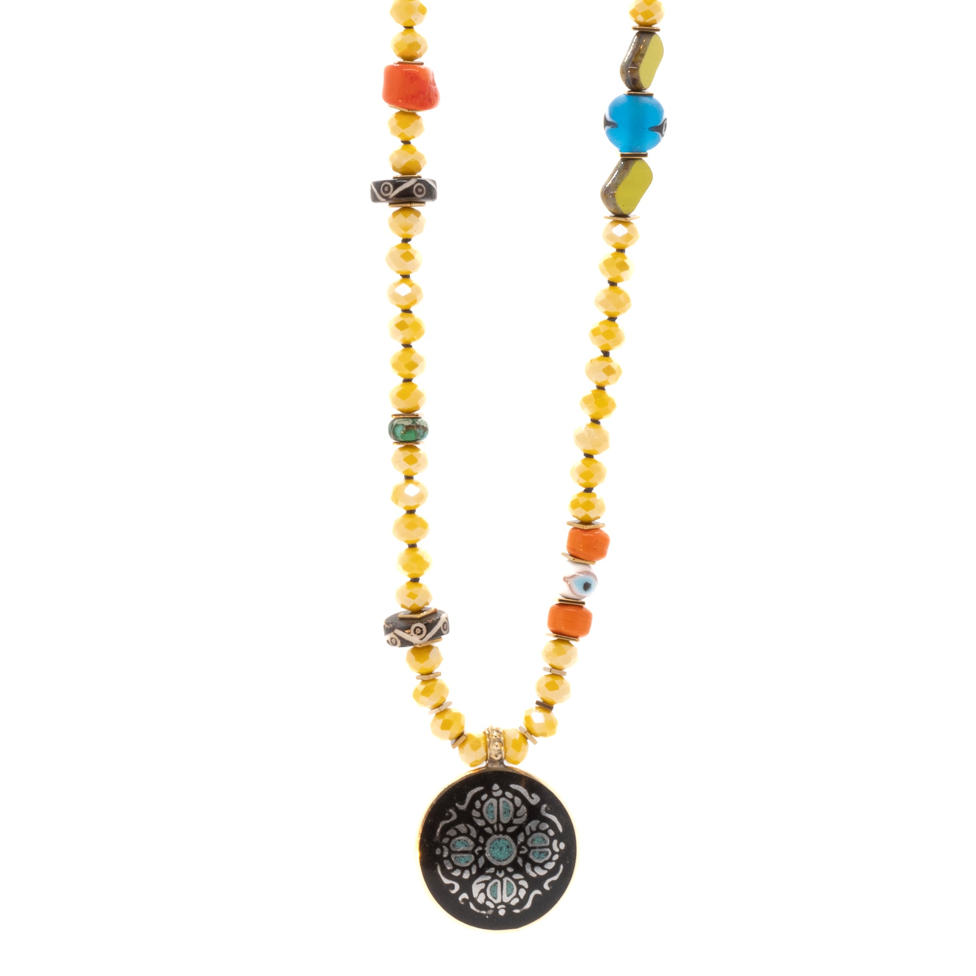 Enhance your spiritual practice with the vibrant colors and meaningful symbols of the Yoga Serenity Necklace.